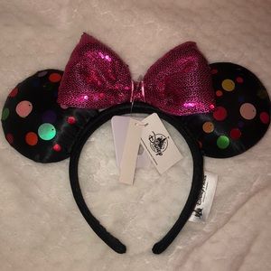 NWT Minnie Mouse Hot Pink Polka Dot Ears Disney